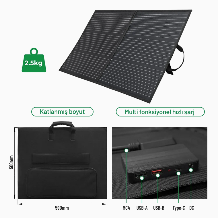 EcoCrystal 100W 2 Yapraklı Güneş Paneli (Solar Panel)